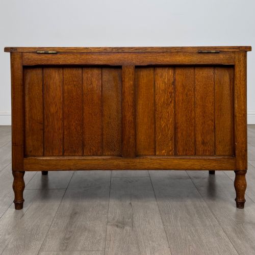 ANTIQUE 20TH CENTURY ARTS CRAFTS BLANKET BOX IN GOLDEN OAK - ADDITIONAL PHOTO 4