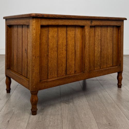 ANTIQUE 20TH CENTURY ARTS CRAFTS BLANKET BOX IN GOLDEN OAK - ADDITIONAL PHOTO 7