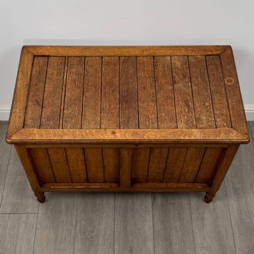 ANTIQUE 20TH CENTURY ARTS CRAFTS BLANKET BOX IN GOLDEN OAK - ADDITIONAL PHOTO 8