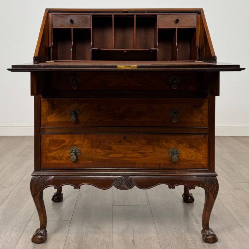 ANTIQUE 20TH CENTURY EDWARDIAN BUREAU IN FIGURED WALNUT - ADDITIONAL PHOTO 1