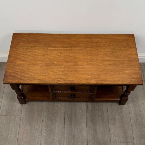 ANTIQUE 20TH CENTURY CARVED OAK COFFEE TABLE - ADDITIONAL PHOTO 8
