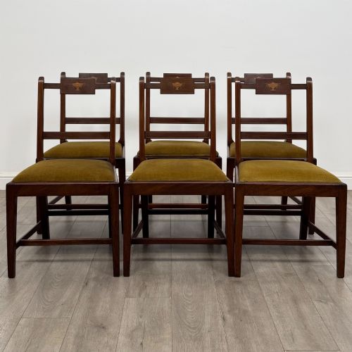 ANTIQUE 18TH CENTURY GEORGIAN SET OF 6 MAHOGANY DINING CHAIRS