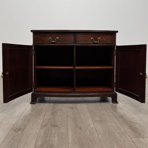 ANTIQUE 20TH CENTURY EDWARDIAN BOW FRONT CUPBOARD IN MAHOGANY - ADDITIONAL PHOTO 1