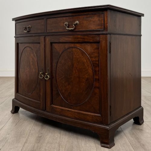 ANTIQUE 20TH CENTURY EDWARDIAN BOW FRONT CUPBOARD IN MAHOGANY - ADDITIONAL PHOTO 2