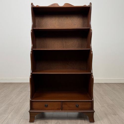 ANTIQUE 20TH CENTURY WATERFALL BOOKCASE IN MAHOGANY - ADDITIONAL PHOTO 1
