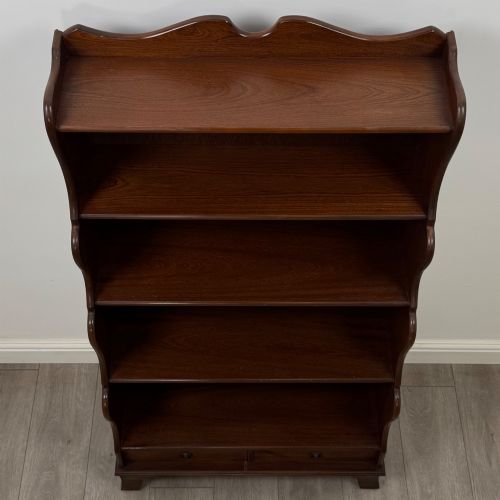 ANTIQUE 20TH CENTURY WATERFALL BOOKCASE IN MAHOGANY - ADDITIONAL PHOTO 9