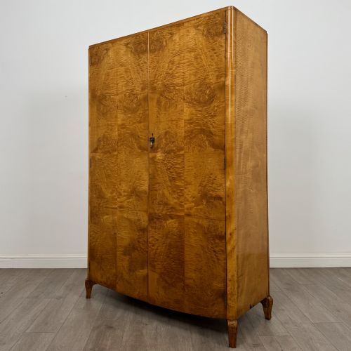 ANTIQUE 20TH CENTURY ART DECO WARDROBE IN BURR WALNUT - ADDITIONAL PHOTO 2