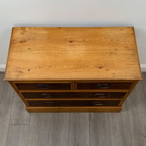 ANTIQUE 19TH CENTURY VICTORIAN CHEST OF DRAWERS IN OAK - ADDITIONAL PHOTO 8