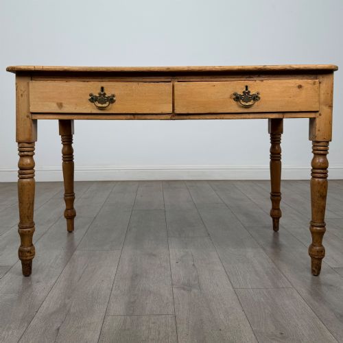 ANTIQUE 19TH CENTURY VICTORIAN WRITING TABLE IN PINE
