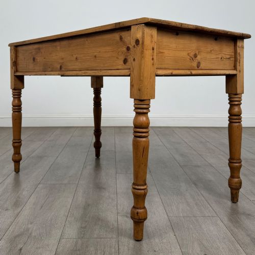 ANTIQUE 19TH CENTURY VICTORIAN WRITING TABLE IN PINE - ADDITIONAL PHOTO 5