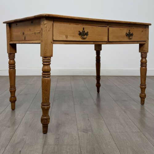 ANTIQUE 19TH CENTURY VICTORIAN WRITING TABLE IN PINE - ADDITIONAL PHOTO 7