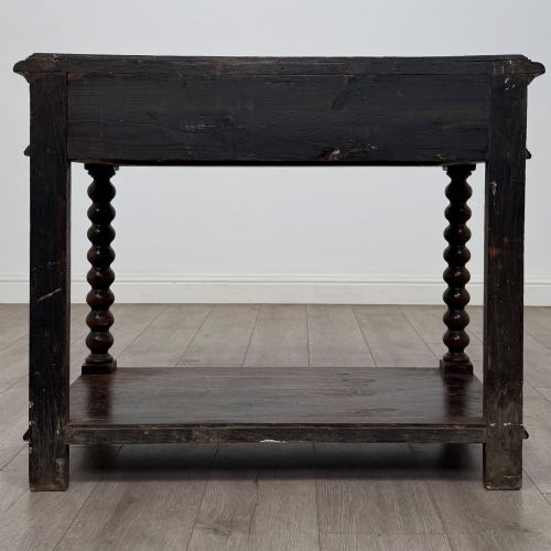 ANTIQUE 19TH CENTURY VICTORIAN BOBBIN TURNED SIDE TABLE IN OAK - ADDITIONAL PHOTO 4