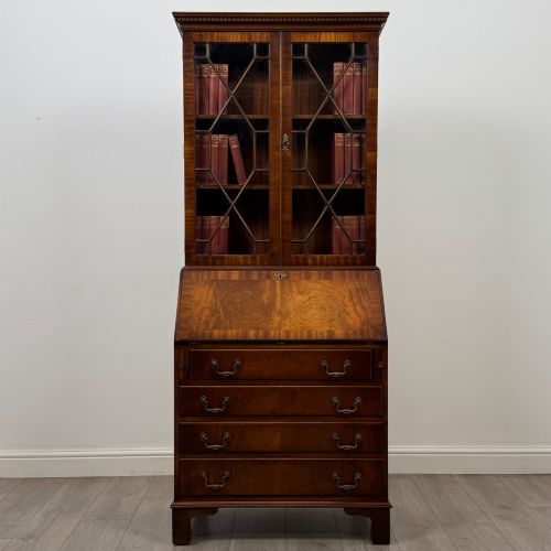 antique 20th century bureau bookcase in mahogany - CATEGORY: ANTIQUE BUREAU - DATED EDWARDIAN