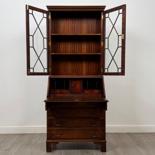 ANTIQUE 20TH CENTURY BUREAU BOOKCASE IN MAHOGANY - ADDITIONAL PHOTO 2