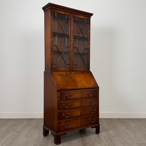 ANTIQUE 20TH CENTURY BUREAU BOOKCASE IN MAHOGANY - ADDITIONAL PHOTO 9