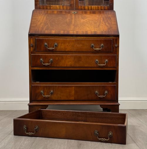 ANTIQUE 20TH CENTURY BUREAU BOOKCASE IN MAHOGANY - ADDITIONAL PHOTO 12