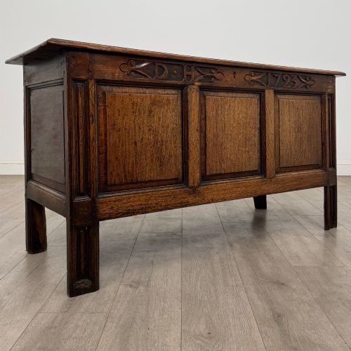 ANTIQUE 18TH CENTURY GEORGIAN COFFER IN GOLDEN OAK - ADDITIONAL PHOTO 7