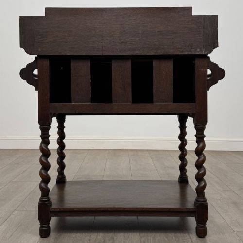 ANTIQUE 20TH CENTURY EDWARDIAN MARBLE TOP WASHSTAND IN OAK - ADDITIONAL PHOTO 5