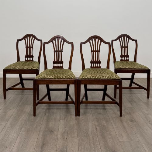 ANTIQUE 18TH CENTURY GEORGIAN SET OF 4 MAHOGANY DINING CHAIRS