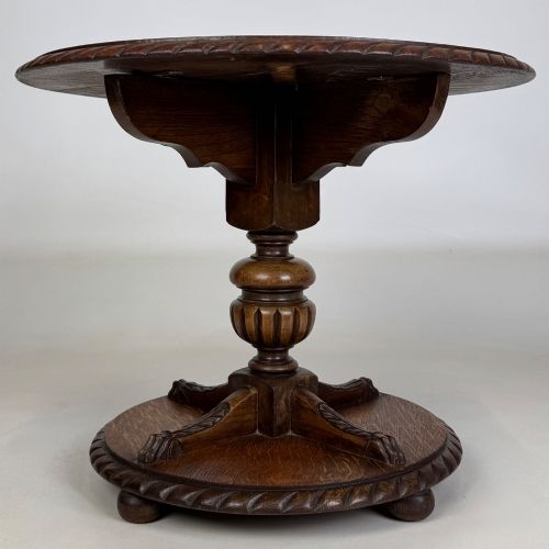 ANTIQUE 20TH CENTURY ROUND COFFEE TABLE IN OAK - ADDITIONAL PHOTO 2