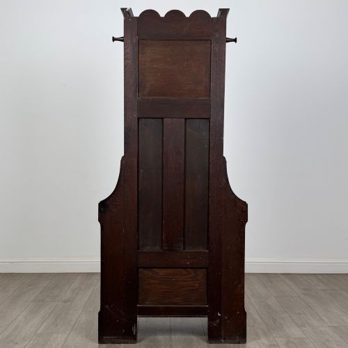 ANTIQUE 20TH CENTURY EDWARDIAN HALL STAND IN OAK - ADDITIONAL PHOTO 4