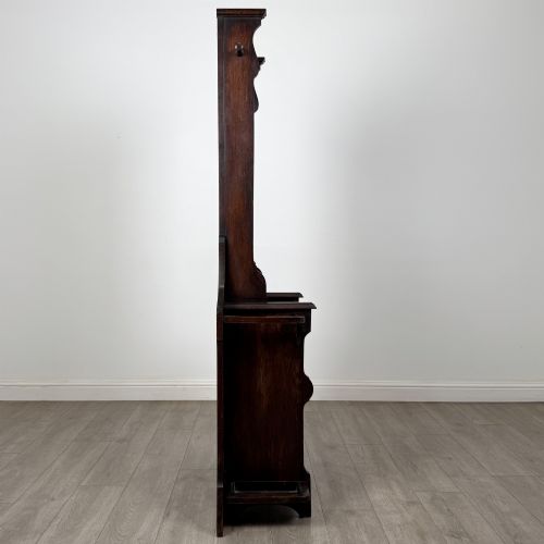 ANTIQUE 20TH CENTURY EDWARDIAN HALL STAND IN OAK - ADDITIONAL PHOTO 6