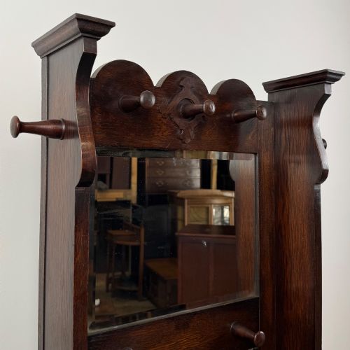 ANTIQUE 20TH CENTURY EDWARDIAN HALL STAND IN OAK - ADDITIONAL PHOTO 11