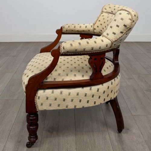 ANTIQUE 20TH CENTURY EDWARDIAN PAIR OF TUB CHAIRS IN MAHOGANY - ADDITIONAL PHOTO 2