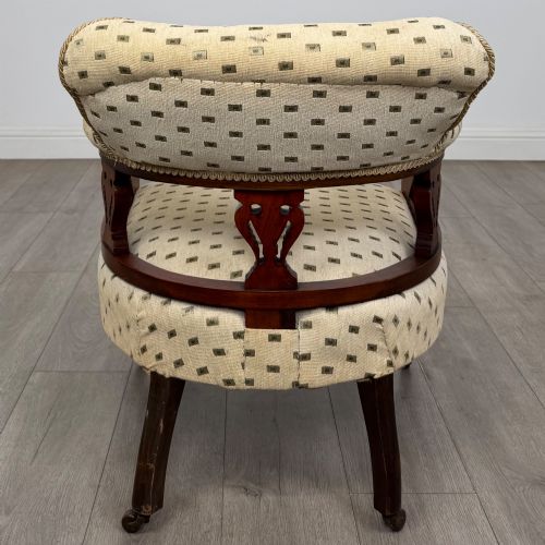 ANTIQUE 20TH CENTURY EDWARDIAN PAIR OF TUB CHAIRS IN MAHOGANY - ADDITIONAL PHOTO 4
