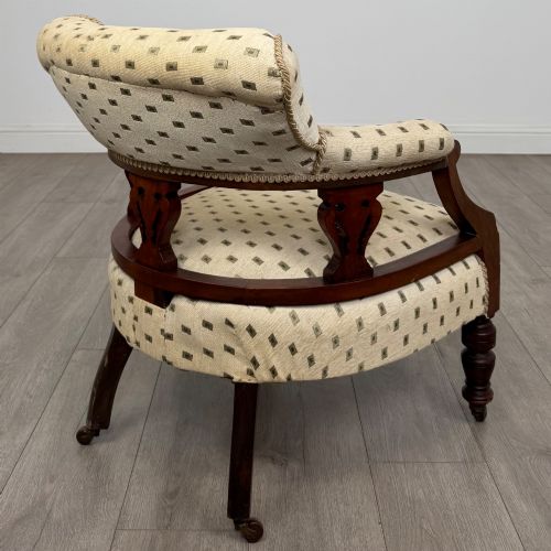 ANTIQUE 20TH CENTURY EDWARDIAN PAIR OF TUB CHAIRS IN MAHOGANY - ADDITIONAL PHOTO 5