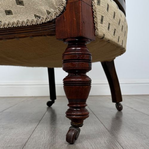 ANTIQUE 20TH CENTURY EDWARDIAN PAIR OF TUB CHAIRS IN MAHOGANY - ADDITIONAL PHOTO 12