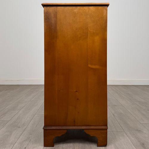 ANTIQUE 20TH CENTURY YEW WOOD CHEST OF DRAWERS - ADDITIONAL PHOTO 2