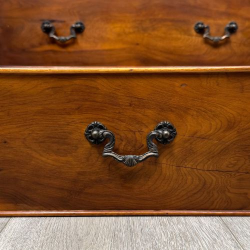 ANTIQUE 20TH CENTURY YEW WOOD CHEST OF DRAWERS - ADDITIONAL PHOTO 10