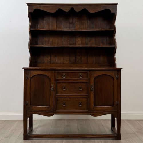 antique 20th century good quality welsh dresser in oak - CATEGORY: ANTIQUE DRESSERS - DATED EDWARDIAN