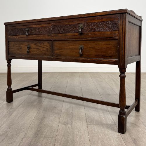 ANTIQUE 20TH CENTURY EDWARDIAN SIDE TABLE IN OAK - ADDITIONAL PHOTO 1