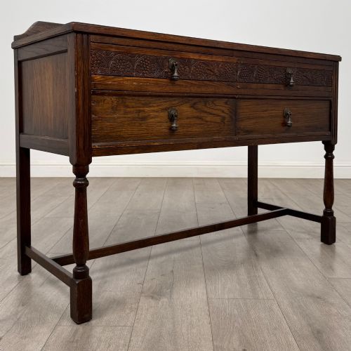 ANTIQUE 20TH CENTURY EDWARDIAN SIDE TABLE IN OAK - ADDITIONAL PHOTO 7
