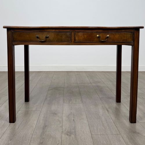 ANTIQUE 19TH CENTURY SERPENTINE WRITING TABLE IN MAHOGANY