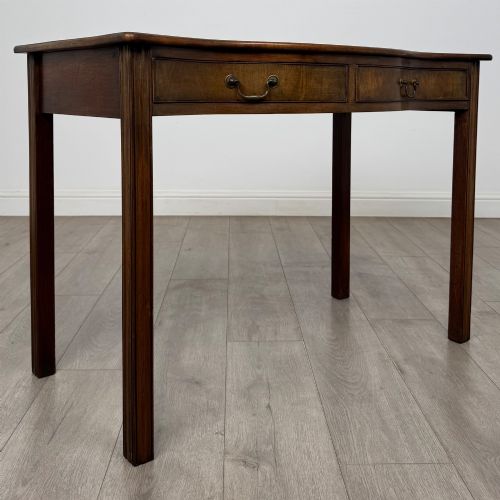 ANTIQUE 19TH CENTURY SERPENTINE WRITING TABLE IN MAHOGANY - ADDITIONAL PHOTO 7