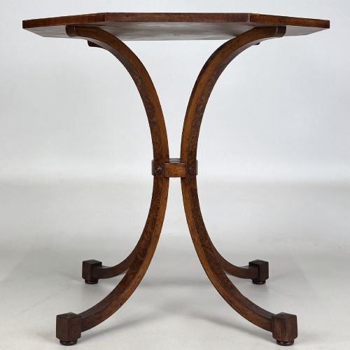 ANTIQUE 20TH CENTURY OCTAGONAL SIDE TABLE IN BURR WALNUT - ADDITIONAL PHOTO 2
