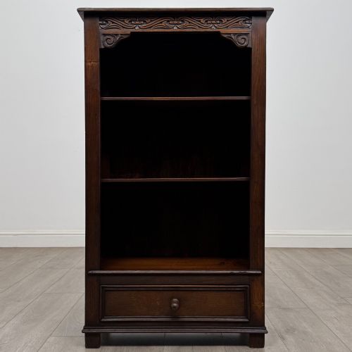 ANTIQUE 20TH CENTURY SMALL OPEN BOOKCASE IN OAK - ADDITIONAL PHOTO 1