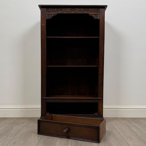 ANTIQUE 20TH CENTURY SMALL OPEN BOOKCASE IN OAK - ADDITIONAL PHOTO 10
