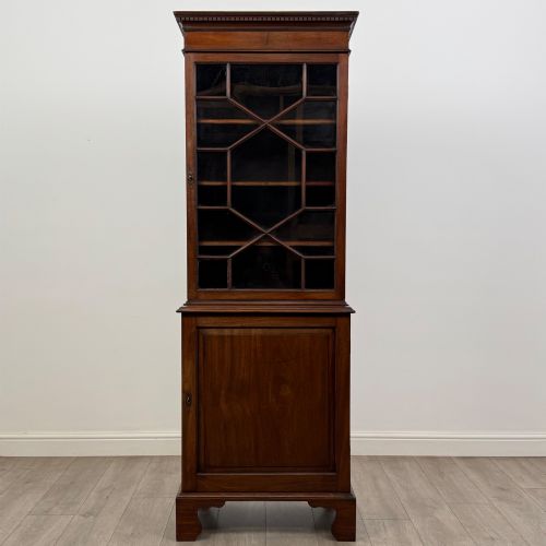 ANTIQUE 18TH CENTURY NARROW GEORGIAN DISPLAY CABINET - ADDITIONAL PHOTO 1
