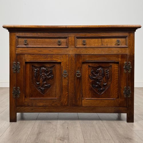 Antique 20th Century Tudor Inspired Cupboard in Oak