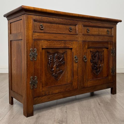 fig 8. Antique 20th Century Tudor Inspired Cupboard In Oak