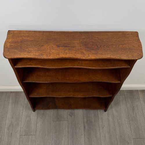 ANTIQUE 20TH CENTURY GOOD QUALITY OPEN BOOKCASE IN OAK - ADDITIONAL PHOTO 8