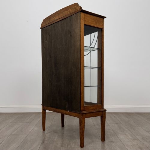 ANTIQUE 20TH CENTURY EDWARDIAN DISPLAY CABINET IN OAK - ADDITIONAL PHOTO 6