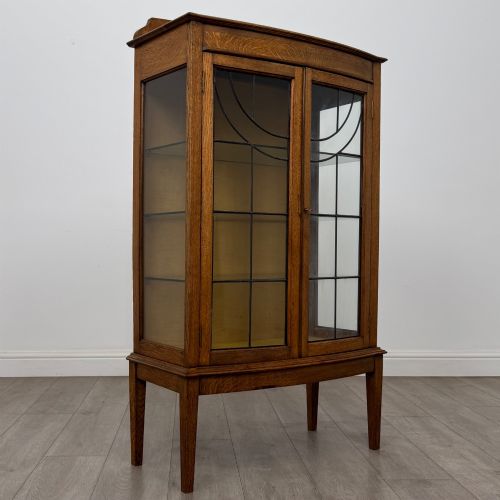 ANTIQUE 20TH CENTURY EDWARDIAN DISPLAY CABINET IN OAK - ADDITIONAL PHOTO 8