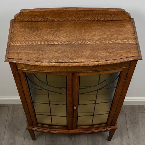 ANTIQUE 20TH CENTURY EDWARDIAN DISPLAY CABINET IN OAK - ADDITIONAL PHOTO 9