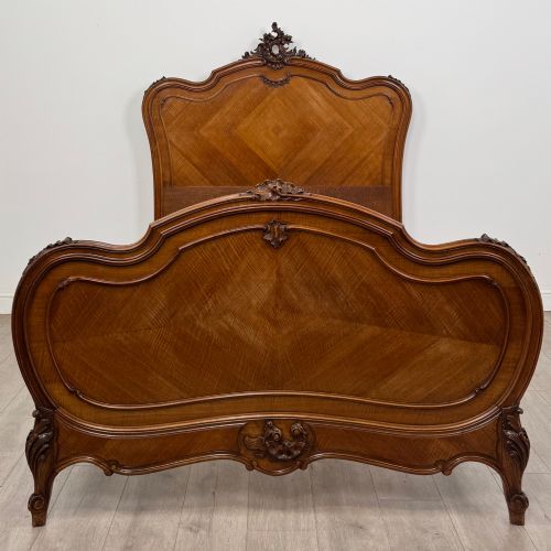 ANTIQUE 19TH CENTURY FRENCH DOUBLE BED IN WALNUT - ADDITIONAL PHOTO 4
