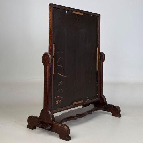 ANTIQUE 20TH CENTURY ARTS CRAFTS STYLE DRESSING MIRROR IN OAK - ADDITIONAL PHOTO 5